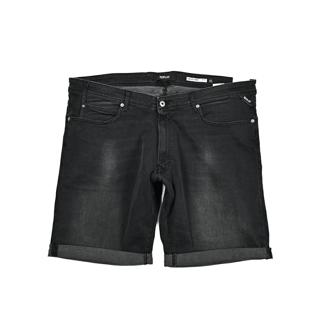 Short, Half Pants - 【SALE】【半額以下】 リプレイ REPLAY RBJ.981 SHORT デニムショーツ ハーフパンツ 春夏 メンズ TAPERED FIT テーパードフィット コットンストレッチ ブラック イタリア ブランド MG981Y