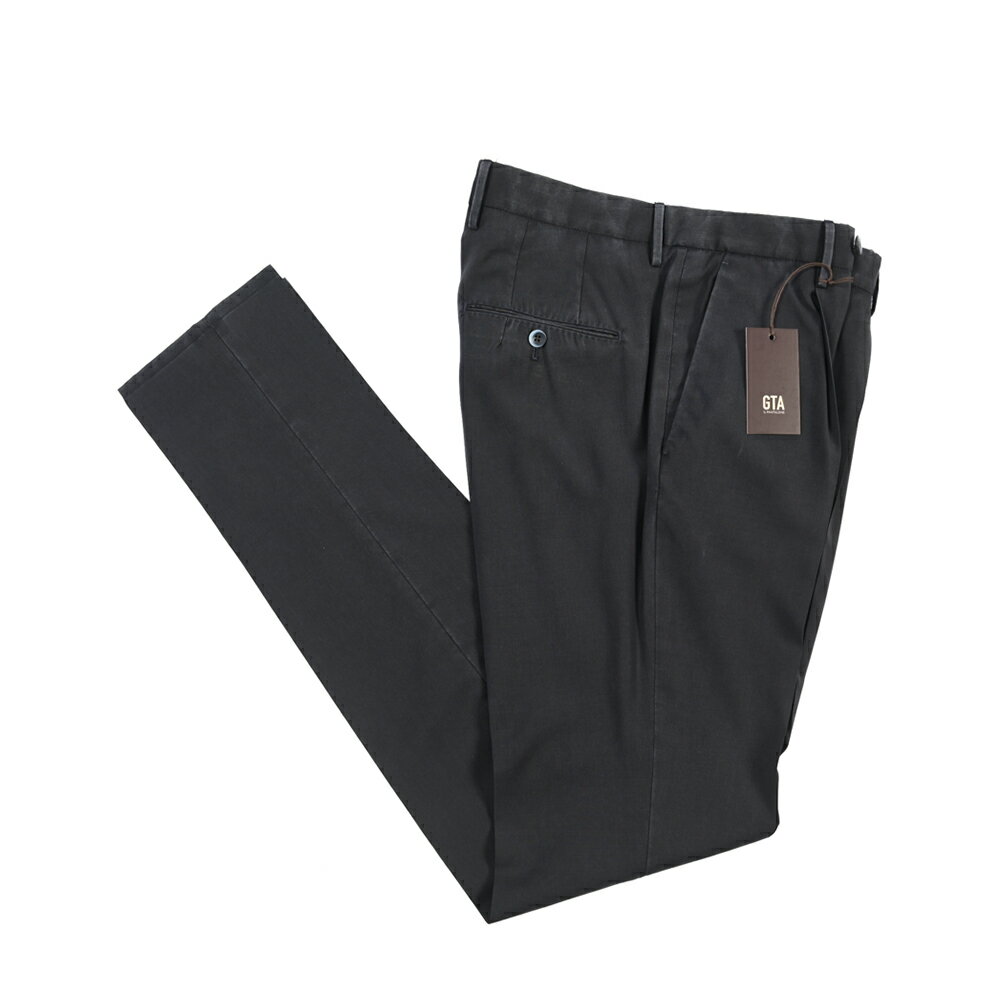 樂天商城 - 【春夏先行セール】【40％OFF】 ジーティーアー GTA 772 L SLIM スリム ウールスラックス ワンタック パンツ 春夏 メンズ 製品染め ヴァージンウール 100% ダークネイビー イタリア ブランド