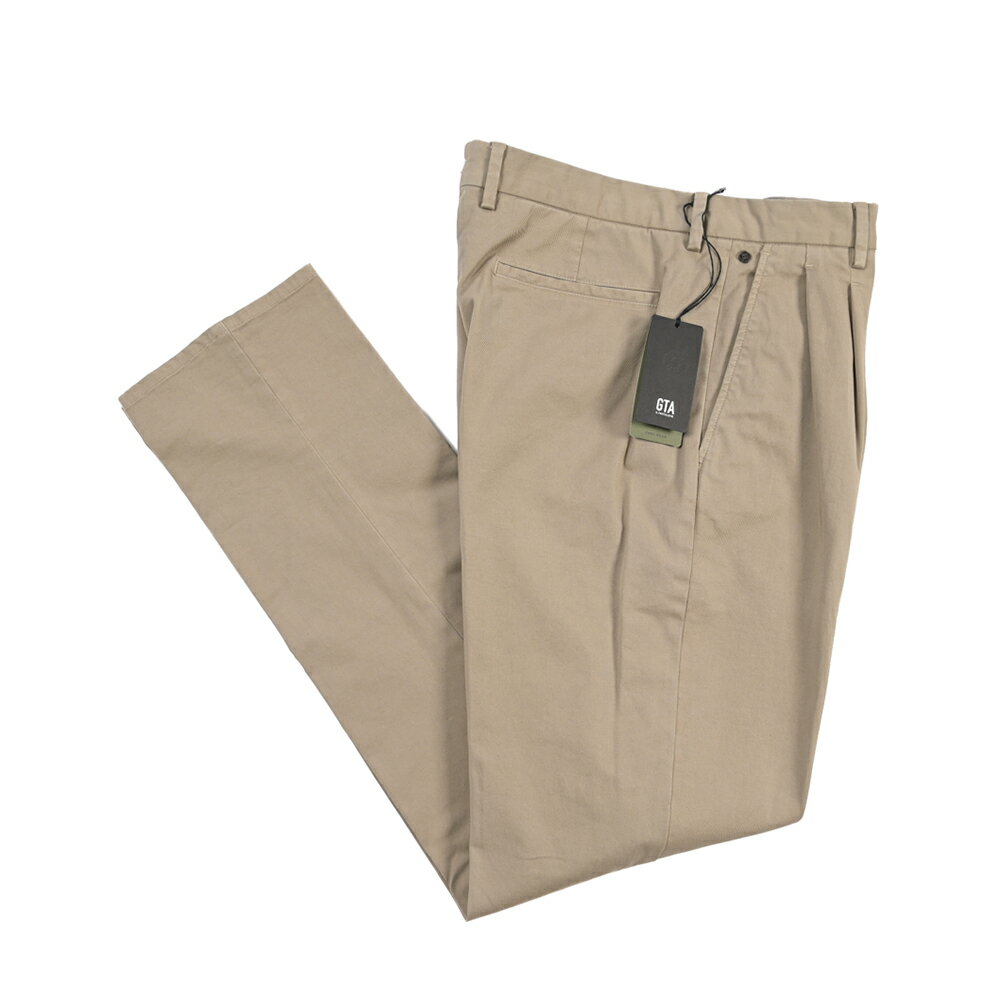 樂天商城 - 【春夏先行セール】【40％OFF】 ジーティーアー GTA DANTE ダンテ COMFORT コンフォート コットンスラックス ツータック パンツ 春夏 メンズ コットン ストレッチ グレージュ イタリア ブランド
