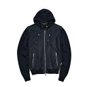 【SALE】 ムーレー MOORER FRANS-URM 異素材コンビ ジップジップアップブルゾン レザー×ニット フーディージャケット 春 秋 3シーズン メ...