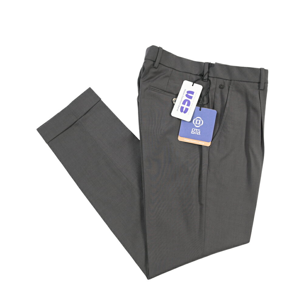 樂天商城 - 【春夏先行セール】【40％OFF】 ジーティーアー GTA RICCARDO リカルド SLIM スリム スラックス ワンタック パンツ 春夏 メンズ WAIST COMFORT BAND 高機能ウールストレッチ ダークグレー イタリア ブランド