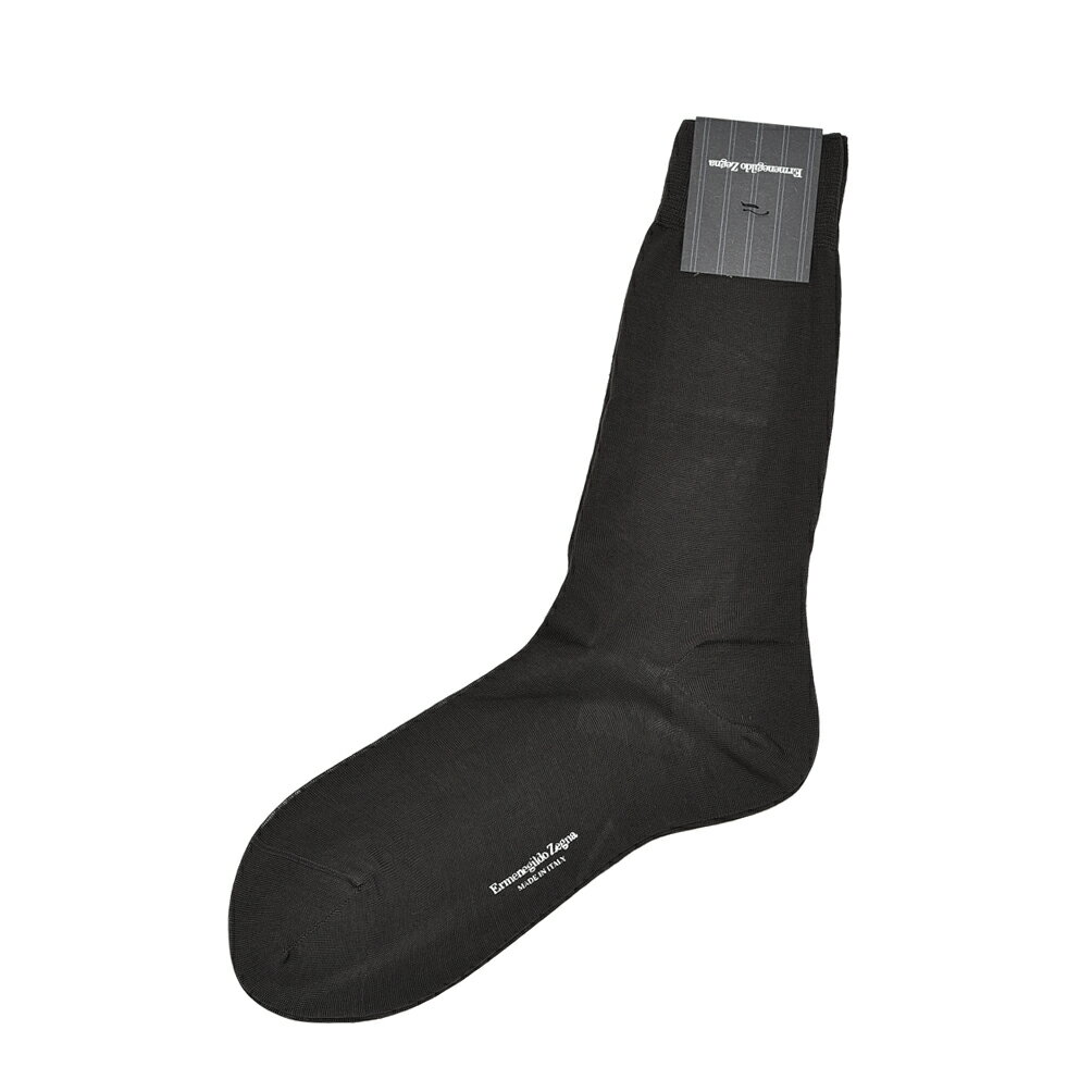 【半額以下】 ゼニア ZEGNA ソックス 靴下 オールシーズン メンズ コットン 100% ダークグレー イタリ..