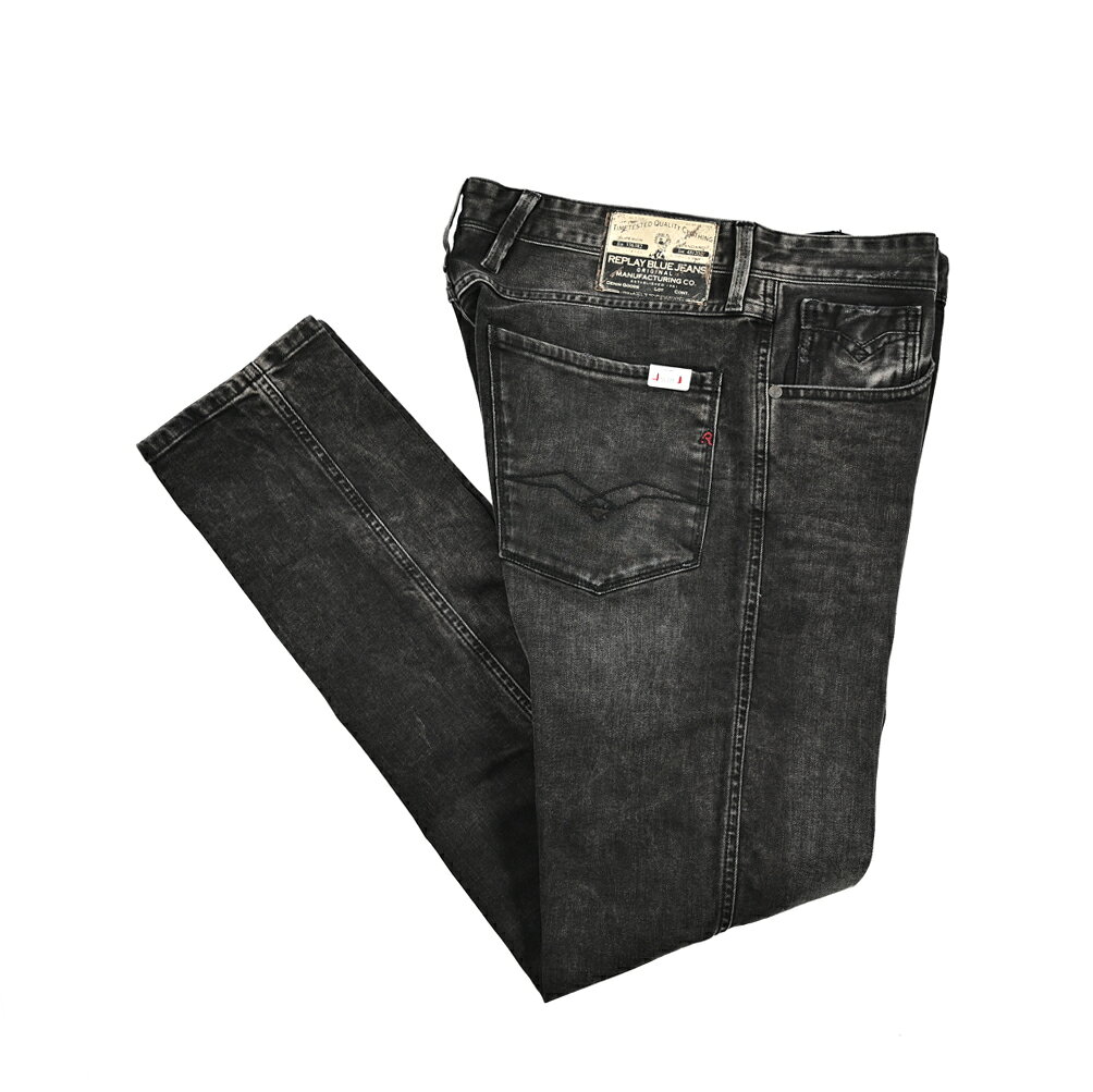 乐天商城 - 【半額以下】 リプレイ REPLAY ANBASS アンバス デニムジーンズ ストレッチパンツ メンズ SLIM FIT スリムフィット コットン グレー イタリア ブランド M914