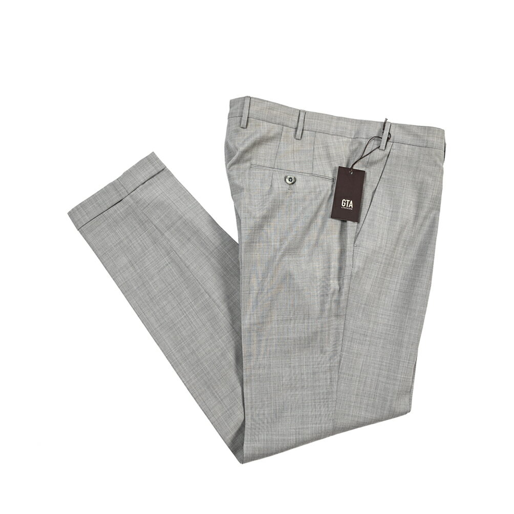 Rakuten - 【春夏先行セール】【40％OFF】 ジーティーアー GTA 772 L SLIM スリム スラックス ワンタック パンツ 春夏 メンズ ウール 100% グレー イタリア ブランド