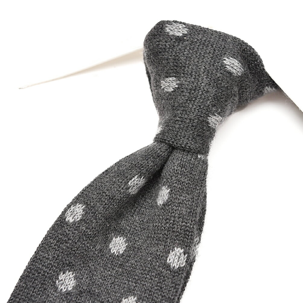 Rakuten - 【SALE】【P20倍】 バルバ BARBA ネクタイ ニットタイ メンズ シルク カシミヤ ドット グレー イタリア ブランド MADE IN ITALY ビジネス ギフト プレゼント ラッピング無料