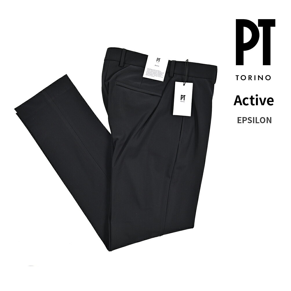 Rakuten - 【スーパーSALE】【半額以下】 ピーティートリノ PT TORINO Active アクティブ EPSILON イプシロン スラックス 360°スーパーストレッチパンツ ノータック 秋冬 メンズ KINETIC FABRIC 高機能ナイロン ブラック
