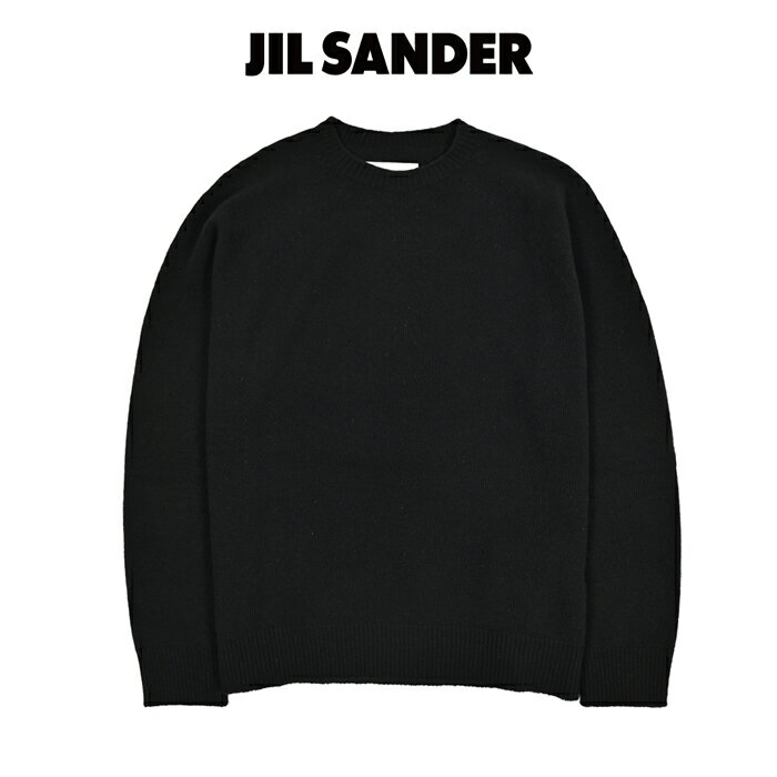 樂天商城 - 【SALE】 ジルサンダー JIL SANDER 【2026年 春夏新作】 カシミヤ混 ニットセーター クルーネック ミドルゲージ 長袖 春夏 秋 3シーズン メンズ FINE CASHMERE MERINO ヴァージンウール カシミヤ ブラック イタリア ブランド MADE IN ITALY