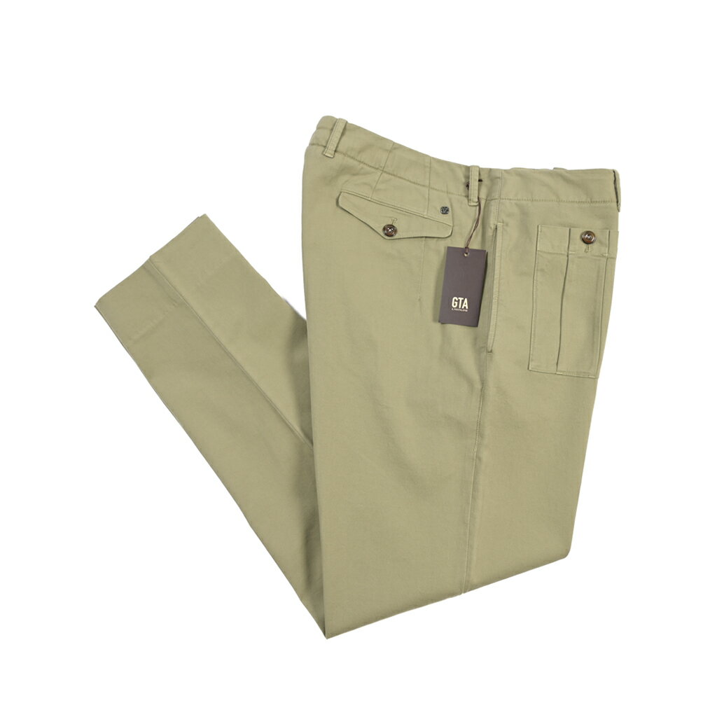 樂天商城 - 【春夏先行セール】【40％OFF】 ジーティーアー GTA LORENZO DE ロレンツォ COMFORT コンフォート コットンスラックス ノータック カジュアルパンツ 春夏 メンズ コットン ストレッチ カーキグリーン イタリア ブランド