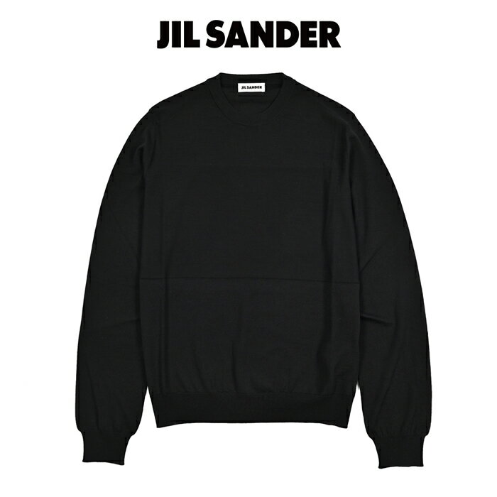 樂天商城 - ジルサンダー JIL SANDER 【2026-27年 秋冬新作】 ニットセーター クルーネック ハイゲージ 長袖 秋冬 春 3シーズン メンズ RELAX FIT リラックスフィット ボクシーシェイプ SUPERFINE メリノウール 100% ブラック イタリア ブランド MADE IN ITALY