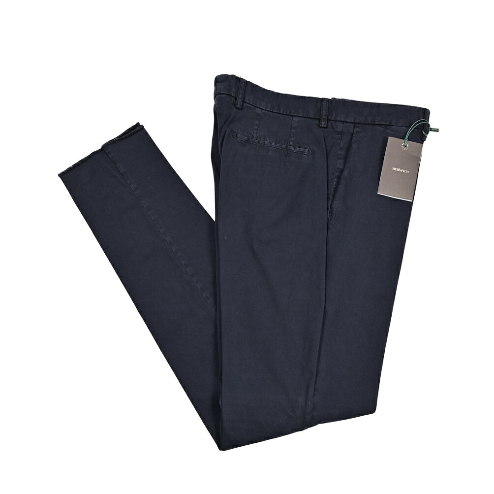 Rakuten - 【クリアランス】【半額以下】 ベルウィッチ BERWICH YRETRO-GD レトロ スラックス ノータック チノパンツ 秋冬 メンズ コットン リヨセル ストレッチ ネイビー イタリア ブランド MADE IN ITALY