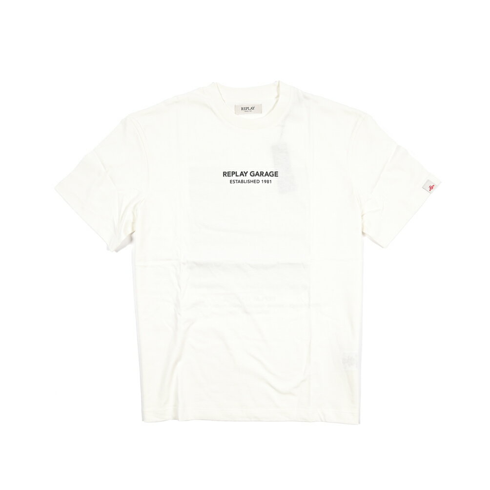 乐天商城 - 【半額以下】【70％OFF】 リプレイ REPLAY ロゴ Tシャツ カットソー 半袖 クルーネック 春夏 メンズ RELAX FIT リラックスフィット コットン 100% ロゴ ホワイト イタリア ブランド