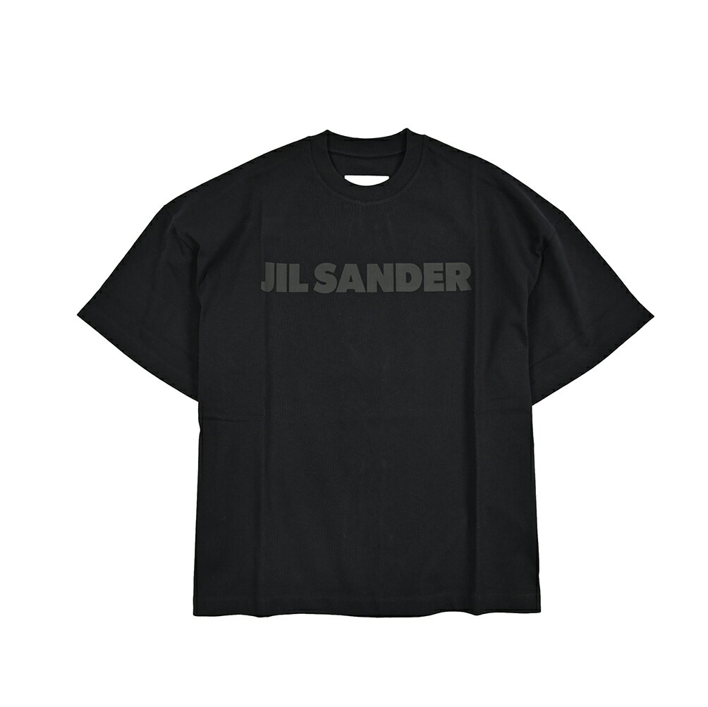 乐天商城 - 【スーパーSALE】 ジルサンダー JIL SANDER 【2026年 春夏新作】 ロゴTシャツ コットンジャージー オーバーサイズフィット ドロップショルダー クルーネック 半袖 春夏 メンズ コットン 100% ロゴ ブラック イタリア ブランド MADE IN ITALY
