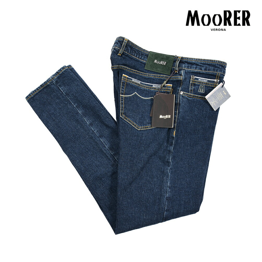 Rakuten - 【春夏先行セール】【半額以下】 ムーレー MOORER PILON-DC104 デニムジーンズ 5ポケット パンツ メンズ Japanese Fabric コットンストレッチ ブルー イタリア ブランド MADE IN ITALY