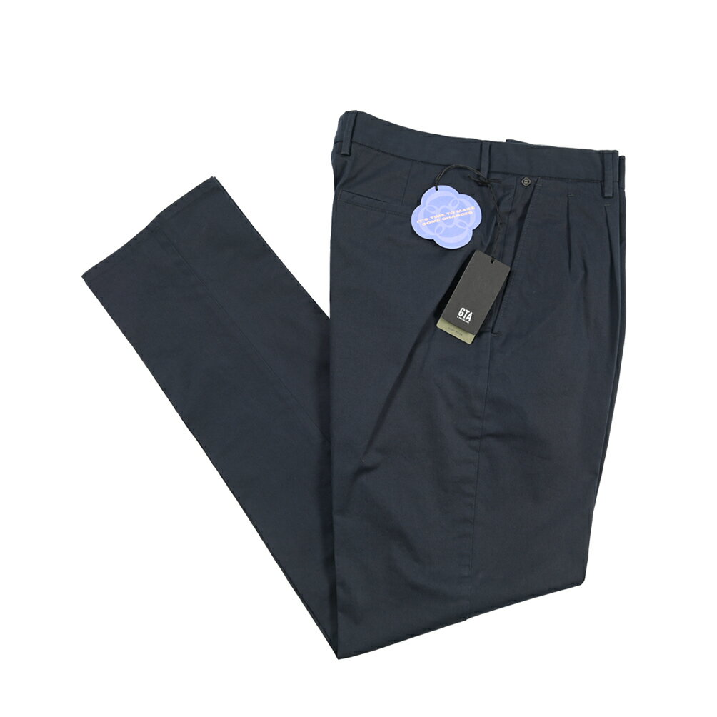 樂天商城 - 【春夏先行セール】【40％OFF】 ジーティーアー GTA DANTE ダンテ COMFORT コンフォート コットンスラックス ツータック パンツ 春夏 メンズ コットン ストレッチ ネイビー イタリア ブランド