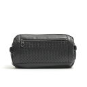 【30%OFF】ボッテガヴェネタ BOTTEGA VENETA ボディ バッグ イントレチャート メンズ レザー ブラック MADE IN ITALY