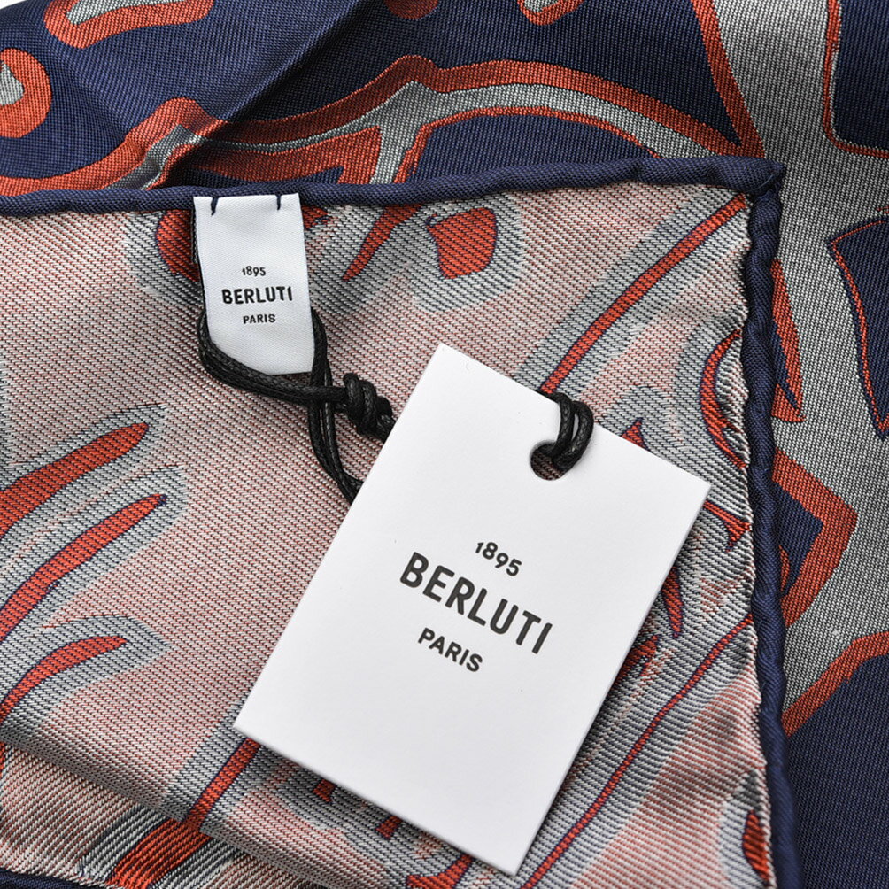 �ڥ��ꥢ��󥹡� �٥��åƥ� BERLUTI �ݥ��åȥ����� ��� �ޥ�٥꡼���륯 100% ���� �ͥ��ӡ� �ե�� �֥��� MADE IN ITALY �ե����ޥ� �ѡ��ƥ��� �뺧�� ���ե�