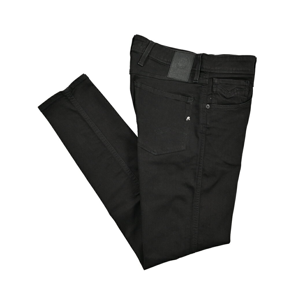  リプレイ REPLAY ANBASS アンバス デニムジーンズ ストレッチパンツ メンズ SLIM FIT スリムフィット POWER STREYCH パワーストレッチ コットン モダール ブラック イタリア ブランド M914Y