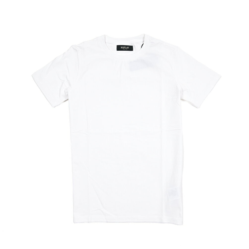 Rakuten - 【半額以下】【60％OFF】 リプレイ REPLAY Tシャツ カットソー 半袖 クルーネック 春夏 メンズ コットン ストレッチ ホワイト イタリア ブランド