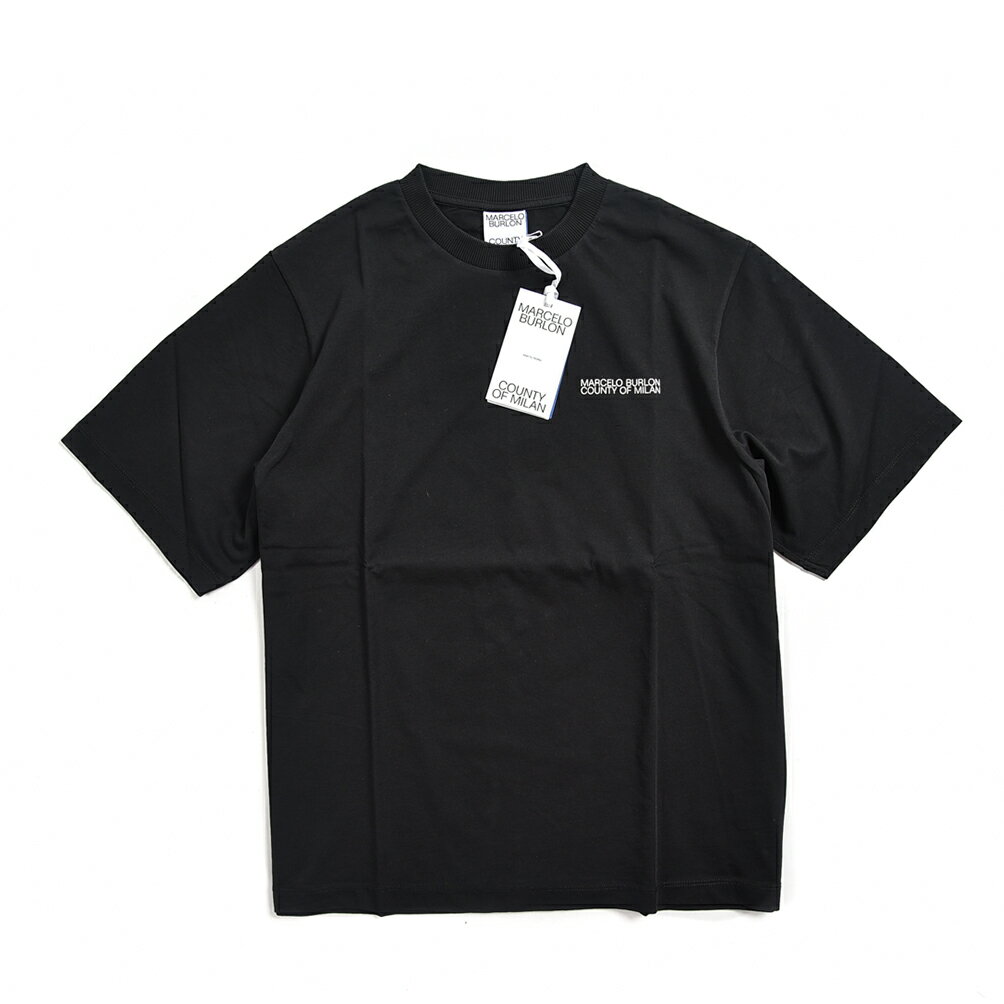 【スーパーSALE】 マルセロ バーロン Marcelo Burlon Tシャツ オーバーサイズ 半袖 春夏 メンズ コットン 100％ ブラック TEMPERA OVER CROSS LOGO バックプリント イタリア ブランド MADE IN ITALY MARCELO BURLON COUNTY OF MILAN