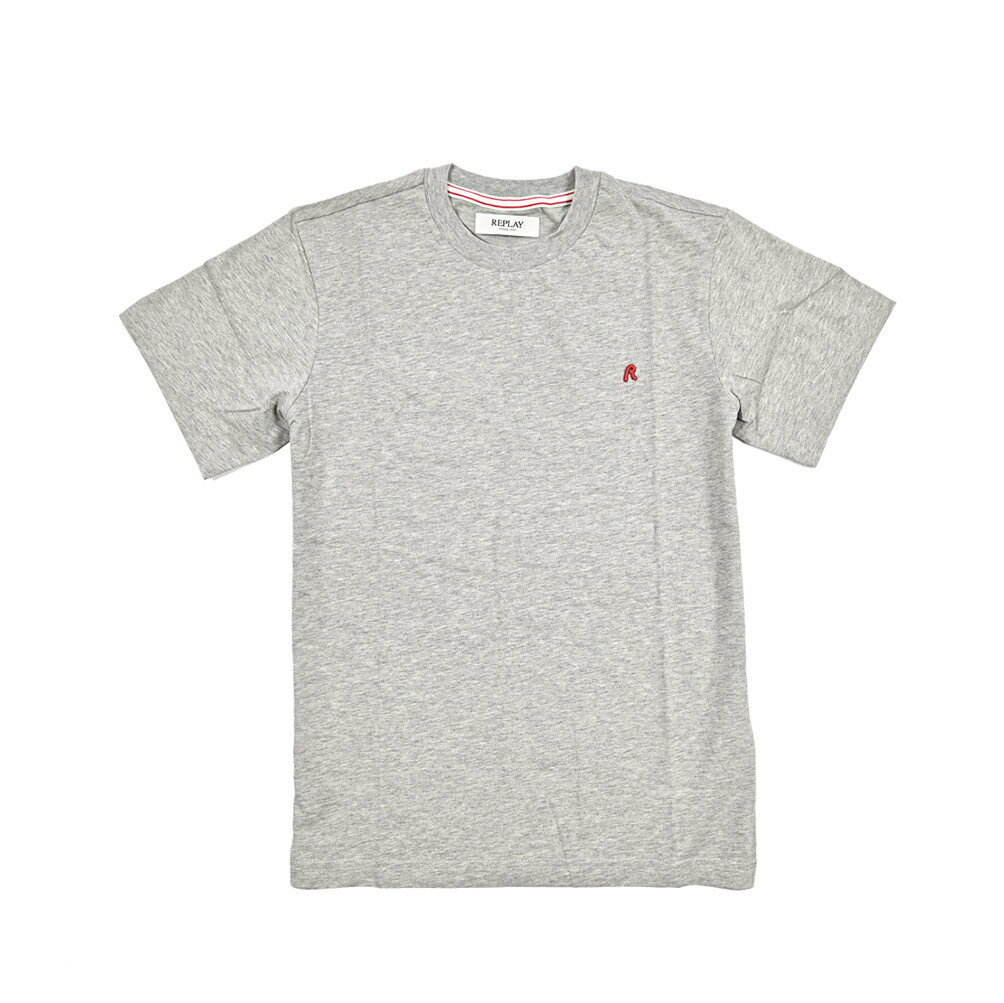 Rakuten - 【半額以下】【70％OFF】 リプレイ REPLAY Tシャツ カットソー 半袖 クルーネック 春夏 メンズ コットン 100% ワンポイントロゴ グレー イタリア ブランド