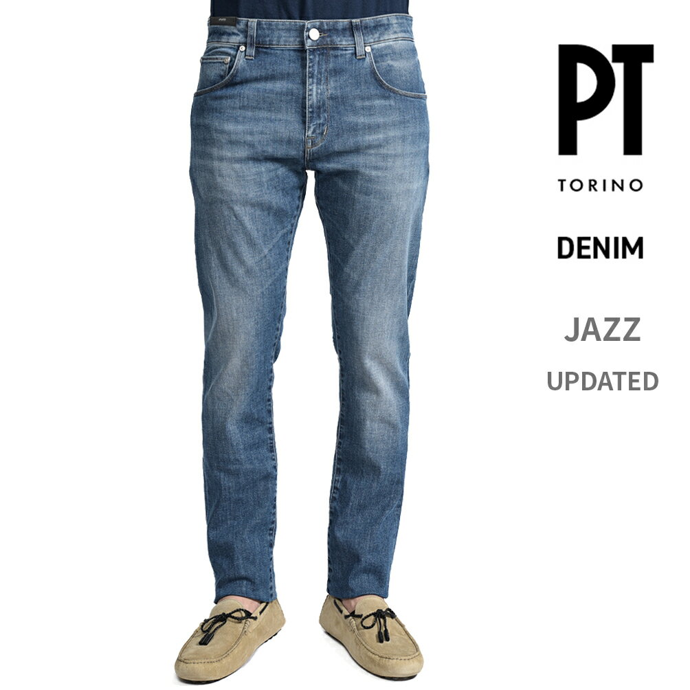 Rakuten - 【春夏先行セール】 ピーティートリノ デニム PT TORINO DENIM JAZZ ジャズ UPDATED STRAIGHT FIT デニムジーンズ ストレッチパンツ メンズ コットン ブルー MADE IN ITALY イタリア ブランド PT05