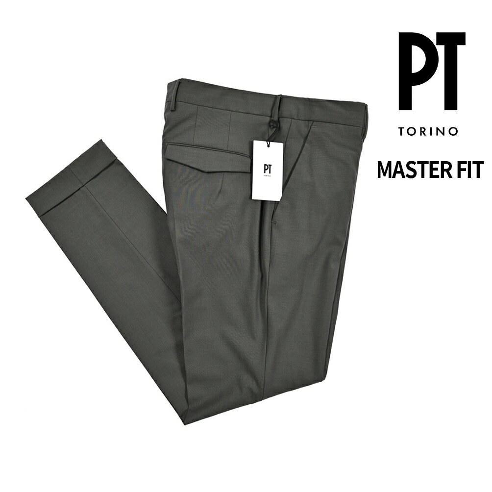Rakuten - 【SALE】【半額以下】 ピーティートリノ PT TORINO MASTER FIT マスターフィット スラックス ノータック パンツ 春夏 メンズ ヴァージンウール ストレッチ グレー イタリア ブランド PT01