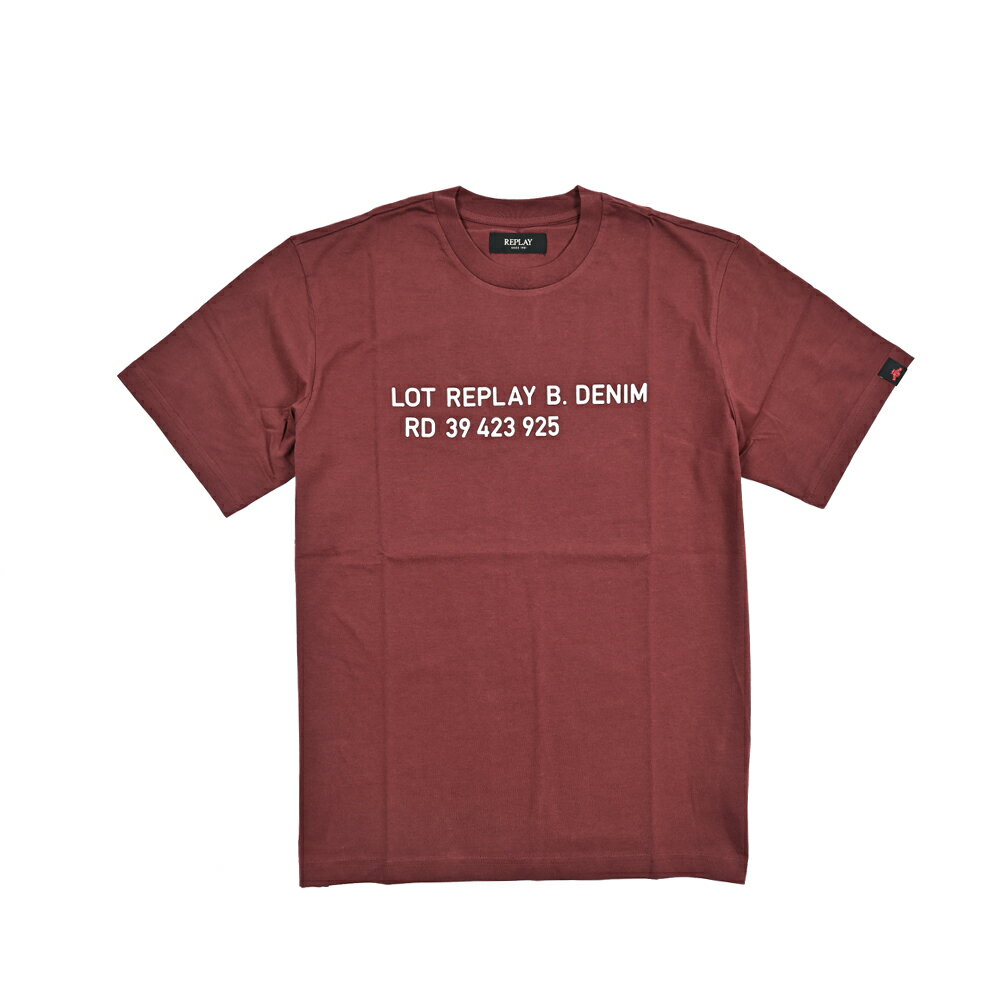 Rakuten - 【半額以下】【70％OFF】 リプレイ REPLAY ロゴ Tシャツ カットソー 半袖 クルーネック 春夏 メンズ コットン 100% ロゴ レッド イタリア ブランド