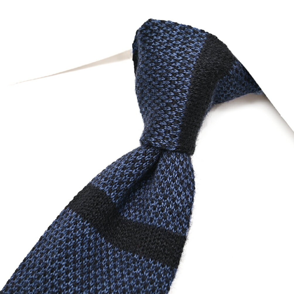 Rakuten - 【スーパーSALE】【半額以下】 バルバ BARBA ネクタイ ニットタイ メンズ シルク カシミヤ ボーダー ネイビー イタリア ブランド MADE IN ITALY ビジネス ギフト プレゼント ラッピング無料