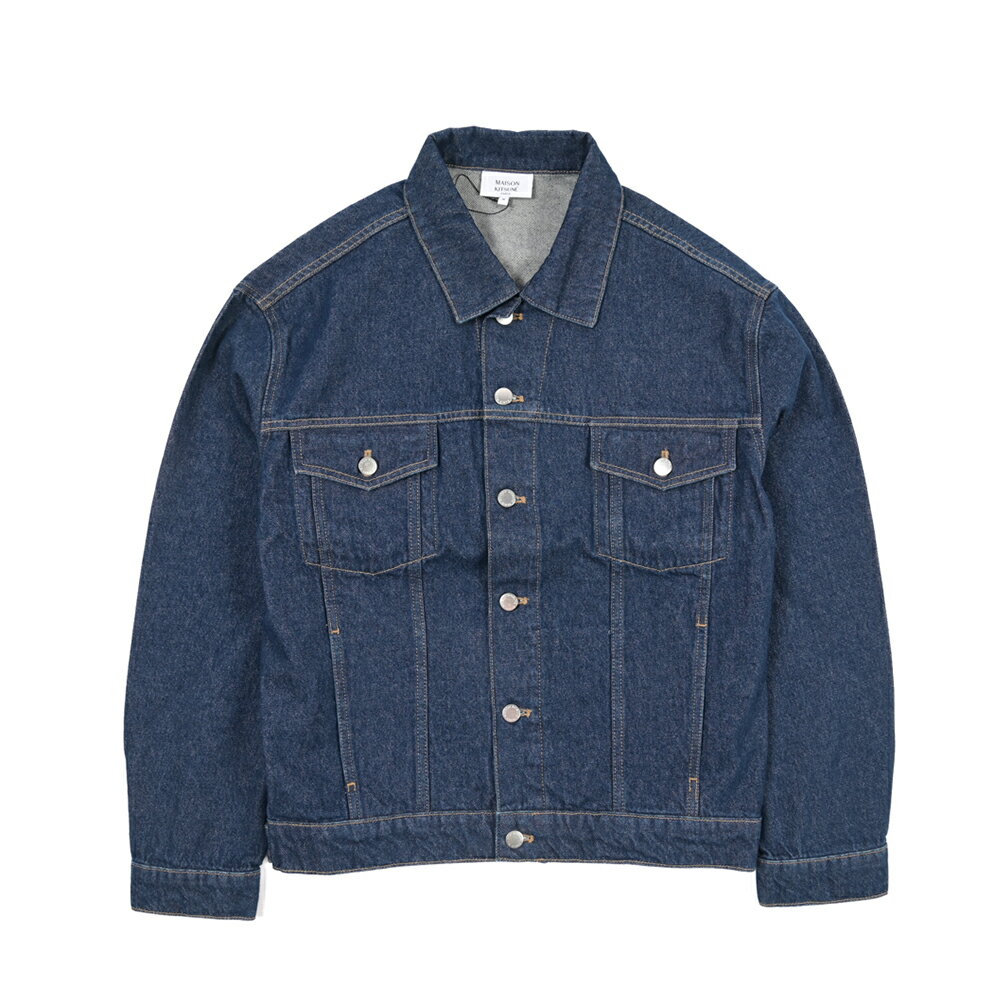 Rakuten - 【P10倍】 メゾンキツネ MAISON KITSUNE 【2026年 春夏新作】 デニムジャケット Gジャン 春夏 メンズ ライトアウター コットン 100% ネイビー フランス パリ ブランド