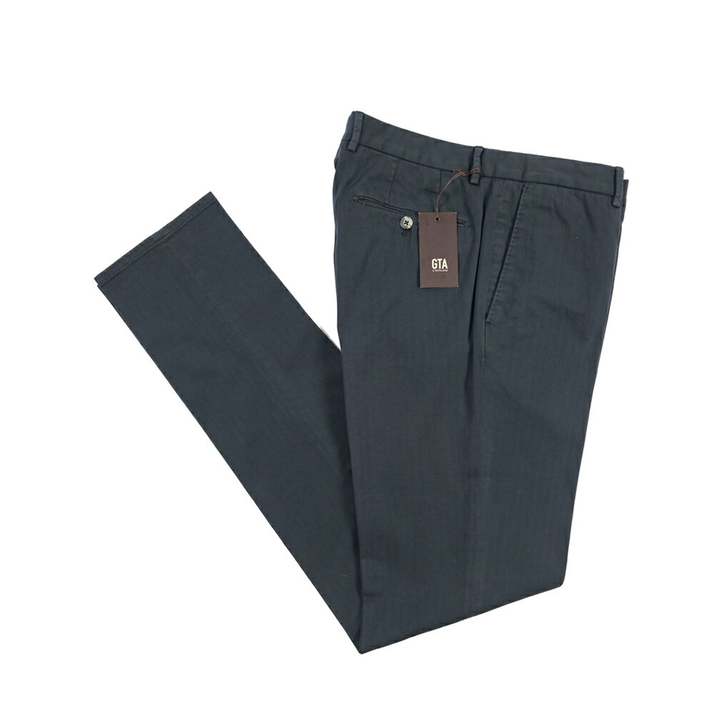 樂天商城 - 【春夏先行セール】【40％OFF】 ジーティーアー GTA 800 SL SLIM スリム コットンスラックス ノータック チノ パンツ 春夏 メンズ コットン ストレッチ シャドーストライプ ネイビー イタリア ブランド