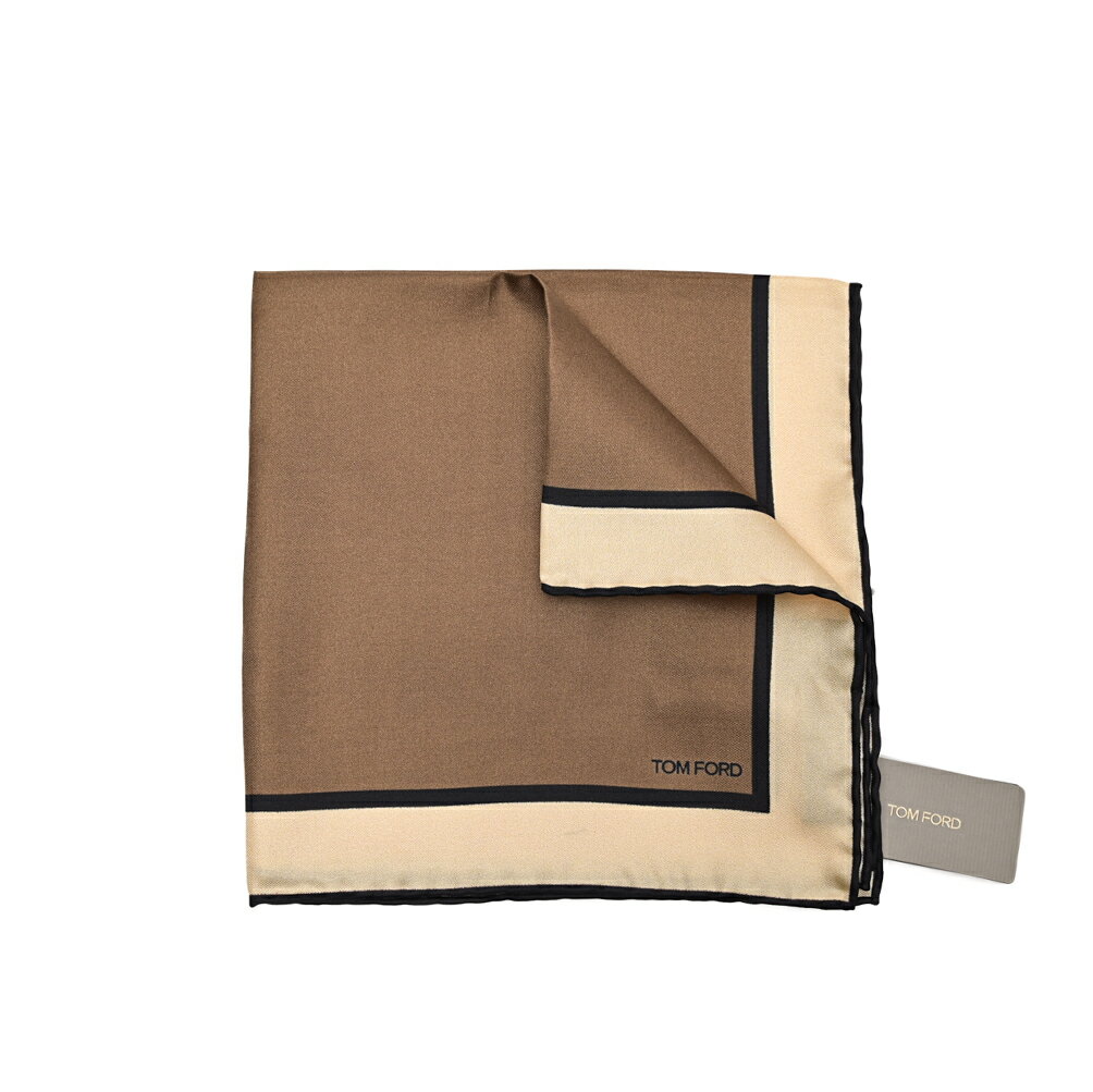 トムフォード TOM FORD ポケットチーフ メンズ シルク 100% ブラウン イタリア ブランド MADE IN ITALY フォーマル パーティー 結婚式 ギフト プレゼント