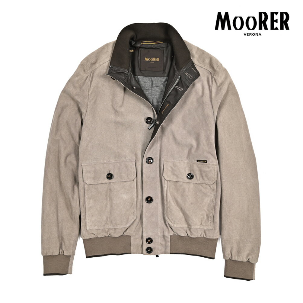 【P10倍】 ムーレー MOORER 【2026年 春夏新作】 CARLOS-URP スエード レザージャケット ボンバージャケット パンチングレザー ブルゾン 春夏 メンズ アウター ラムレザー 100% グレージュ イタリア ブランド MADE IN ITALY