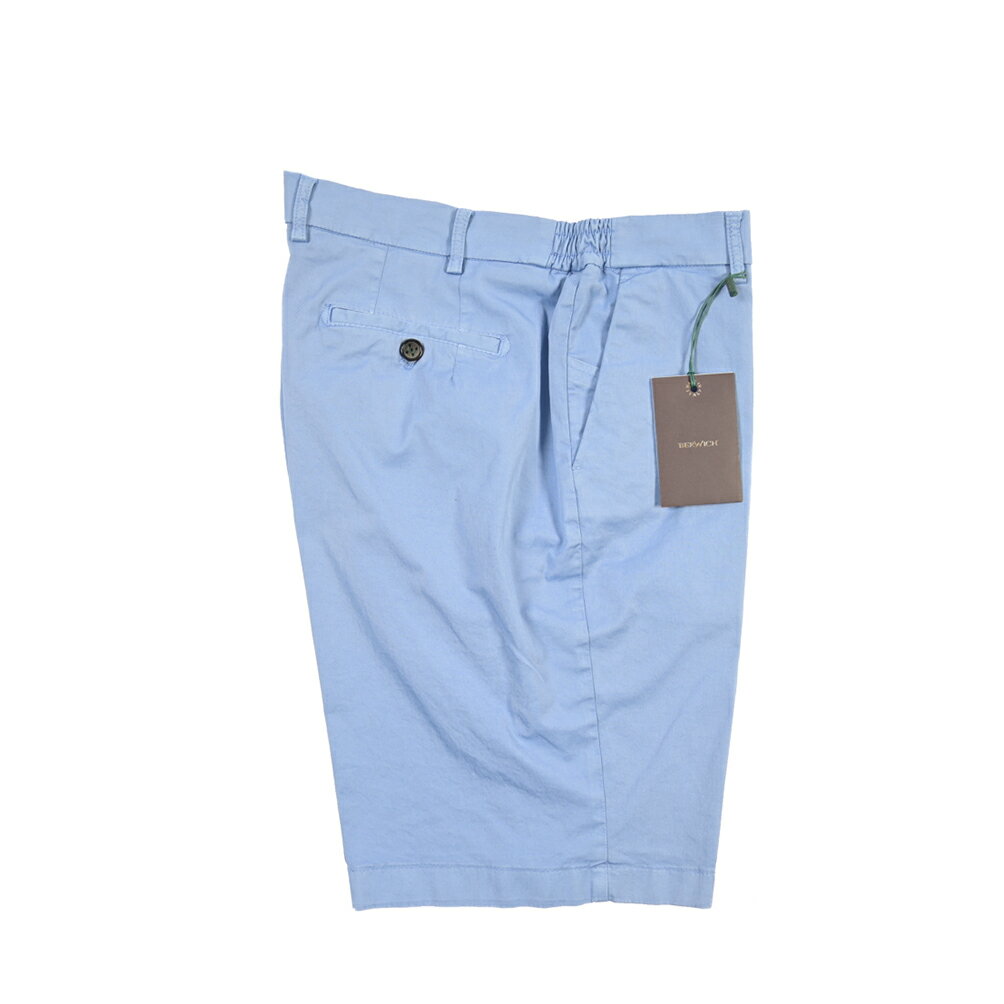樂天商城 - 【春夏先行セール】【33％OFF】 ベルウィッチ BERWICH BERMUDA ELAX-GD バミューダ ショーツ ノータック ハーフパンツ ショートパンツ 春夏 メンズ コットン ストレッチ ブルー イタリア ブランド MADE IN ITALY