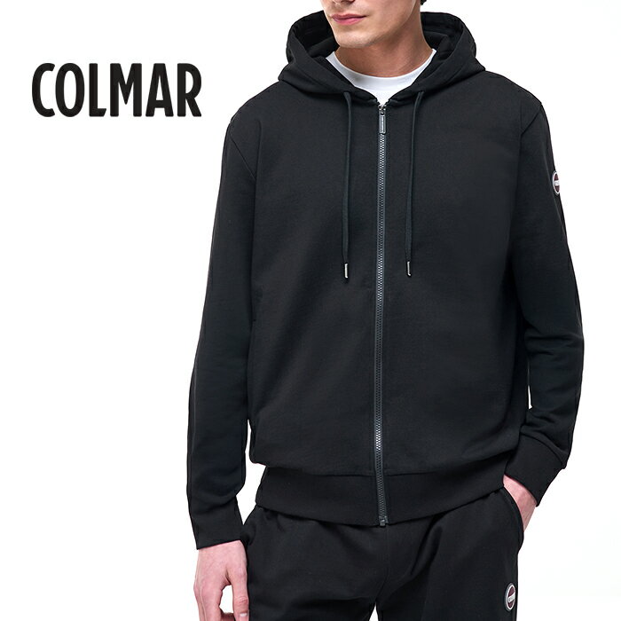 Rakuten - 【P10倍】 コルマー COLMAR 【2026年 春夏新作】 フーディー スウェットシャツ ジップアップパーカー 長袖 春夏 メンズ セットアップ対応 REGULAR FIT レギュラーフィット コットン 100% ロゴ ブラック イタリア ブランド COLMAR ORIGINALS