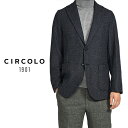 チルコロ 1901 テーラードジャケット メンズ 【SALE】 チルコロ 1901 CIRCOLO 1901 23-24AW さらにお値下げ！ テーラードジャケット コンフォート ブレザー ストレッチ 2Bシングルフロント 秋冬 春 3シーズン メンズ ウール コットン 織 ネイビー イタリア ブランド MADE IN ITALY