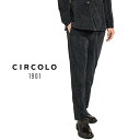 【SALE】 チルコロ 1901 CIRCOLO 1901 23-24AW さらにお値下げ！ 太畝コーデュロイ スラックス ノータック ドローコード付イージーパンツ 秋冬 メンズ コットン ブルーグレー セットアップ可 イタリア ブランド