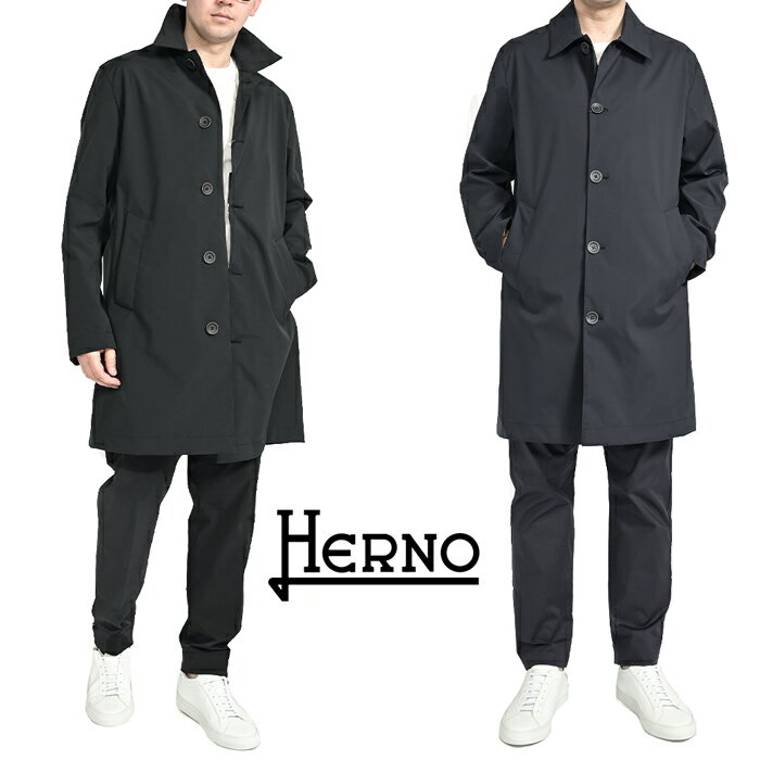 【P10倍】 ヘルノ HERNO 【2024年 春夏新作】 DRIZZLE レインコート ステンカラーコート 春夏 秋 3シーズン メンズ ライトアウター RELAXED FIT 2LAYER 形状記憶 マットポリエステル ネイビー …