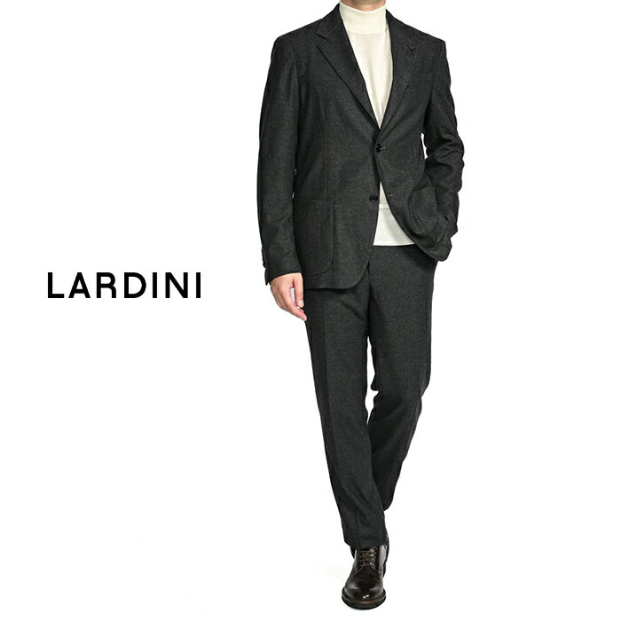 ラルディーニ LARDINI EASY WEAR イージーウェア テーラードスーツ セットアップ 秋冬 メンズ ウールストレッチ チャコールグレー ブートニエー...
