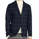  タリアトーレ TAGLIATORE 23-24AW さらにお値下げ！ MONTECARLO モンテカルロ テーラードジャケット 2Bシングル 秋冬 メンズ ウールシルク フランネル ウィンドウペーンチェック ネイビー イタリア ブランド MADE IN ITALY