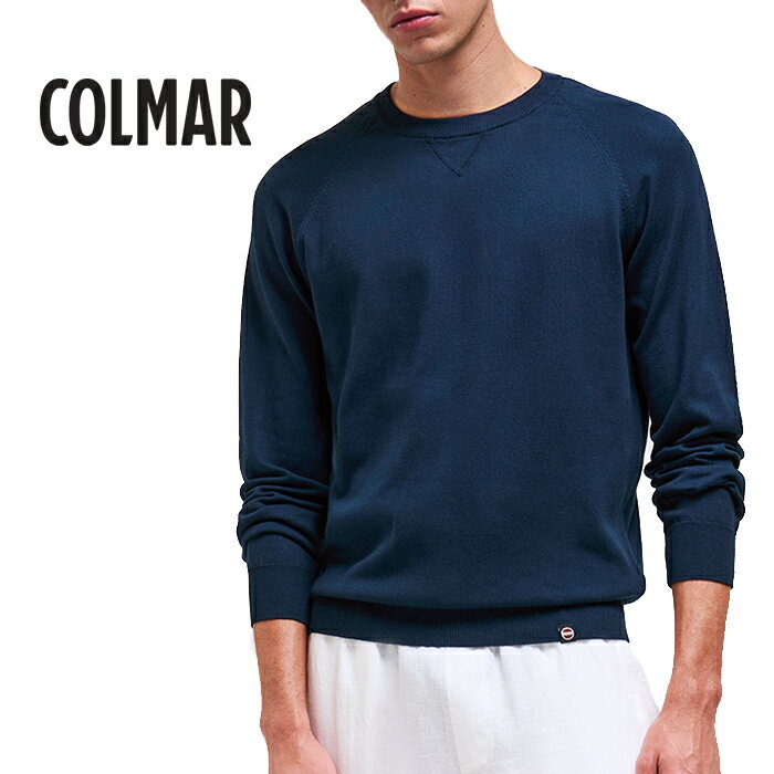 Rakuten - 【P10倍】 コルマー COLMAR 【2026年 春夏新作】 サマーニットセーター クルーネック 12ゲージ 長袖 春夏 秋 3シーズン メンズ クイックドライ ライトウェイト コットン 100% ネイビー イタリア ブランド COLMAR ORIGINALS