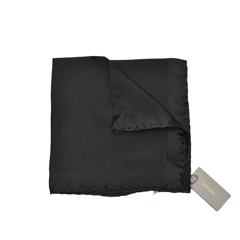 トムフォード TOM FORD ポケットチーフ メンズ シルク 100% ブラック イタリア ブランド MADE IN ITALY フォーマル パーティー 結婚式 ギフト プレゼント