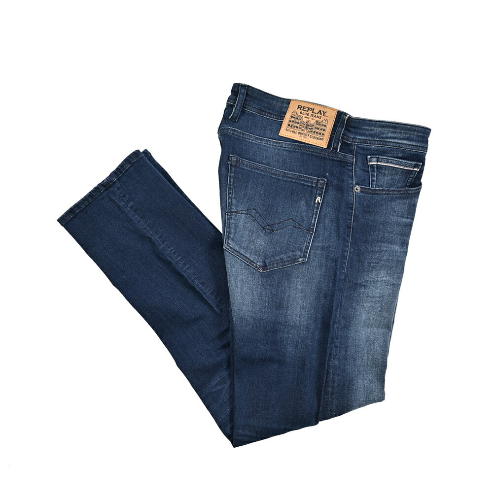 Rakuten - 【SALE】【半額以下】 リプレイ REPLAY GROVER グローバー デニムジーンズ ストレッチパンツ メンズ STRAIGHT FIT ストレートフィット コットン ブルー イタリア ブランド MA972Z