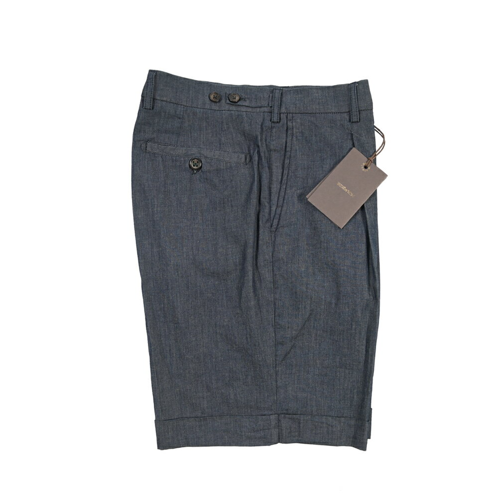 樂天商城 - 【春夏先行セール】【40％OFF】 ベルウィッチ BERWICH BERMUDA 1P-GD バミューダ ショーツ ワンタック ハーフパンツ ショートパンツ 春夏 メンズ コットン ストレッチ ネイビー イタリア ブランド MADE IN ITALY