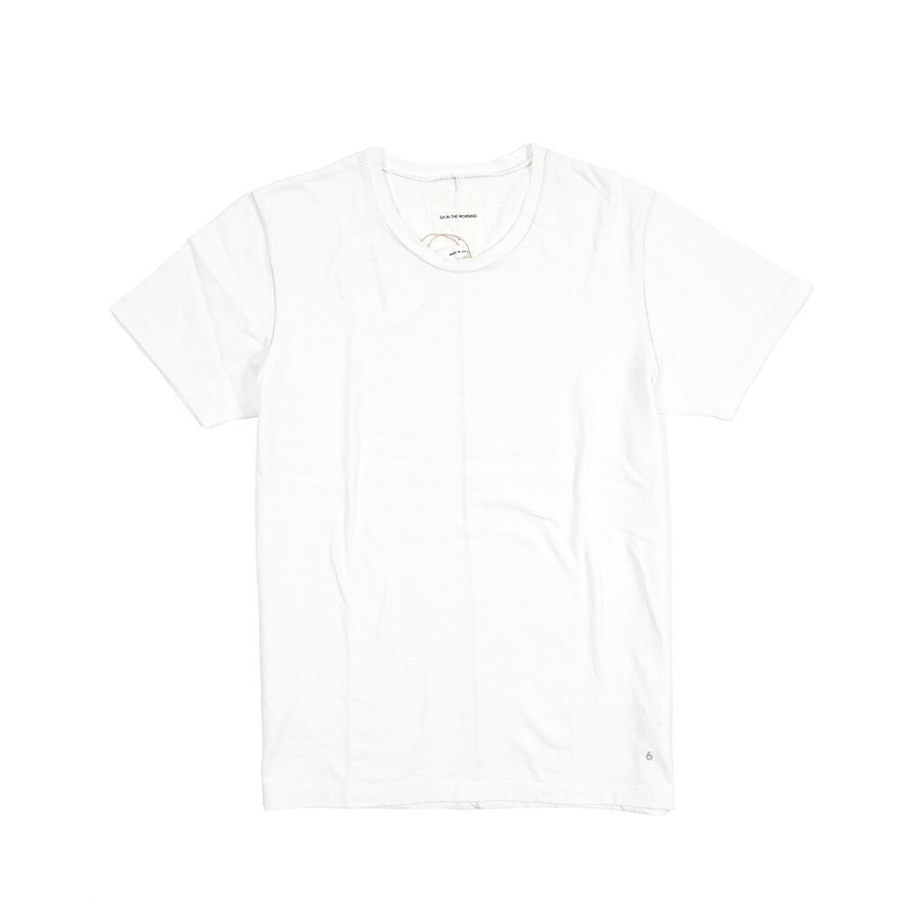 Rakuten - シックスインザモーニング SIX IN THE MORNING Tシャツ カットソー クルーネック 半袖 春夏 メンズ コットン 100% ワンポイントロゴ ホワイト MADE IN JAPAN
