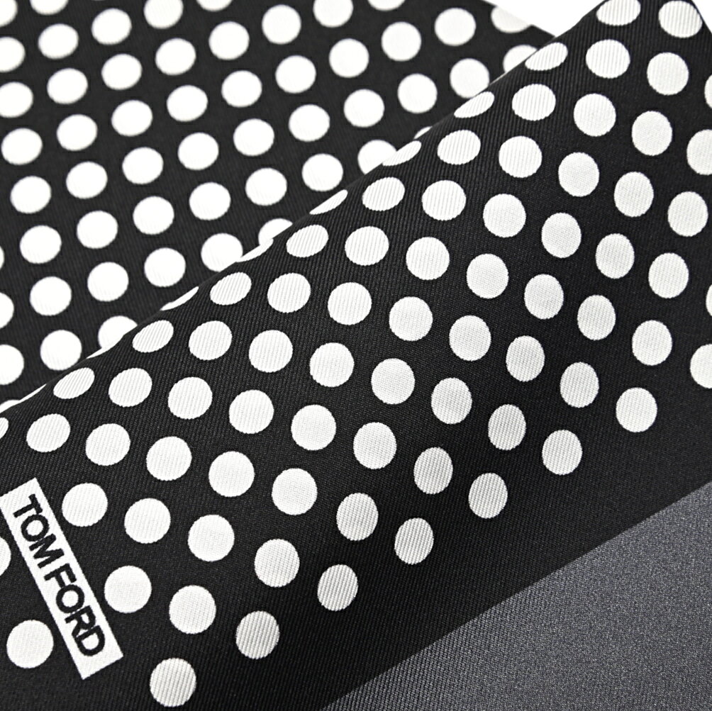 �ȥ�ե����� TOM FORD �ݥ��åȥ����� ��� ���륯 100% �ɥå� �֥�å� �����ꥢ �֥��� MADE IN ITALY �ե����ޥ� �ѡ��ƥ��� �뺧�� ���ե� �ץ쥼���