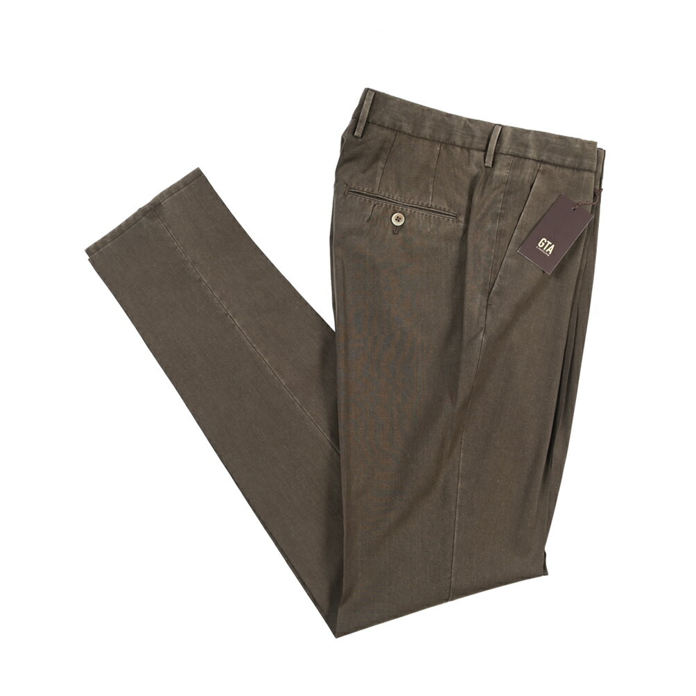 樂天商城 - 【春夏先行セール】【40％OFF】 ジーティーアー GTA 772 L SLIM スリム ウールスラックス ワンタック パンツ 春夏 メンズ 製品染め ヴァージンウール 100% ブラウン イタリア ブランド