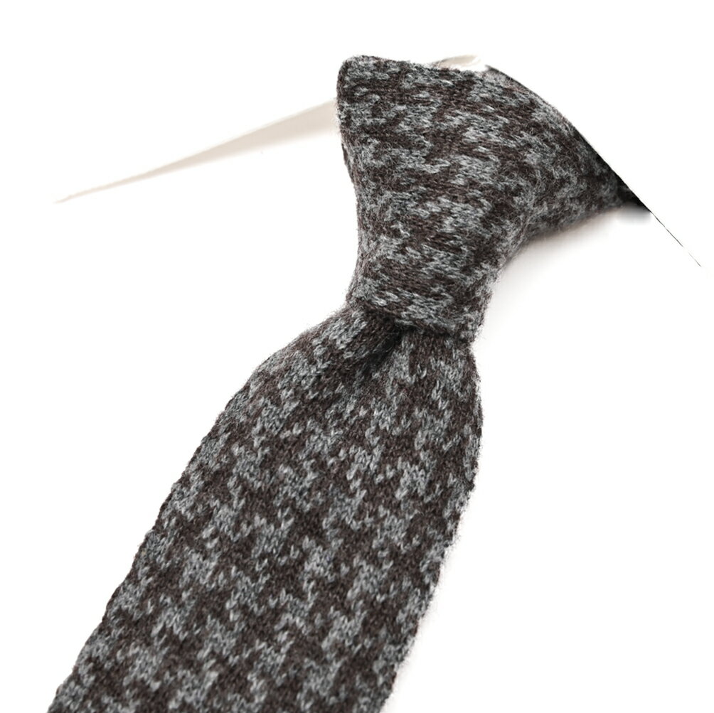 Rakuten - 【SALE】【P20倍】 バルバ BARBA ネクタイ ニットタイ メンズ cucito a mano 手縫い仕立て ウール カシミヤ 千鳥格子 ブラウン イタリア ブランド MADE IN ITALY ビジネス ギフト プレゼント ラッピング無料