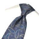 【スーパーSALE】【P20倍】 エトロ ETRO ネクタイ オールシーズン メンズ シルク 100% ペイズリー 総柄 ブルー イタリア ブランド MADE IN ITALY ビジネス ギフト プレゼント ラッピング無料