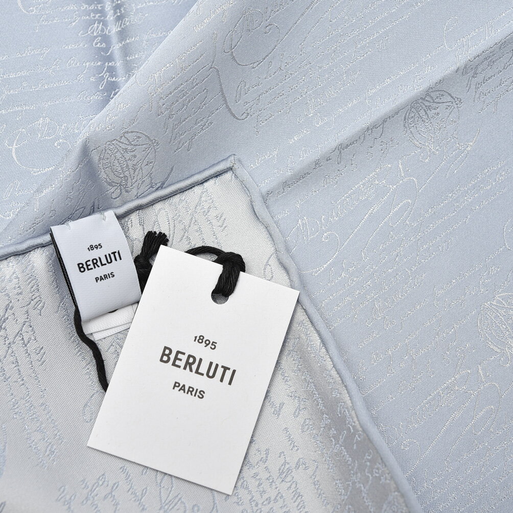 �ڥ��ꥢ��󥹡� �٥��åƥ� BERLUTI ������å� �ݥ��åȥ����� ��� �ޥ�٥꡼���륯 100% �饤�ȥ֥롼 �ե�� �֥��� MADE IN ITALY �ե����ޥ� �ѡ��ƥ��� �뺧�� ���ե�