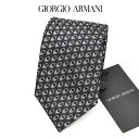 【P20倍】【SALE】 ジョルジオ アルマーニ GIORGIO ARMANI ネクタイ オールシーズン メンズ シルク 100% 幾何柄 ブラック イタリア ...